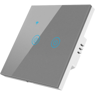 Умный выключатель ROXIMO сенсорный, двухкнопочный, серый