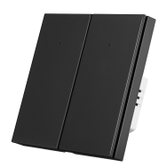 Умный Zigbee выключатель ROXIMO, двухкнопочный, черный